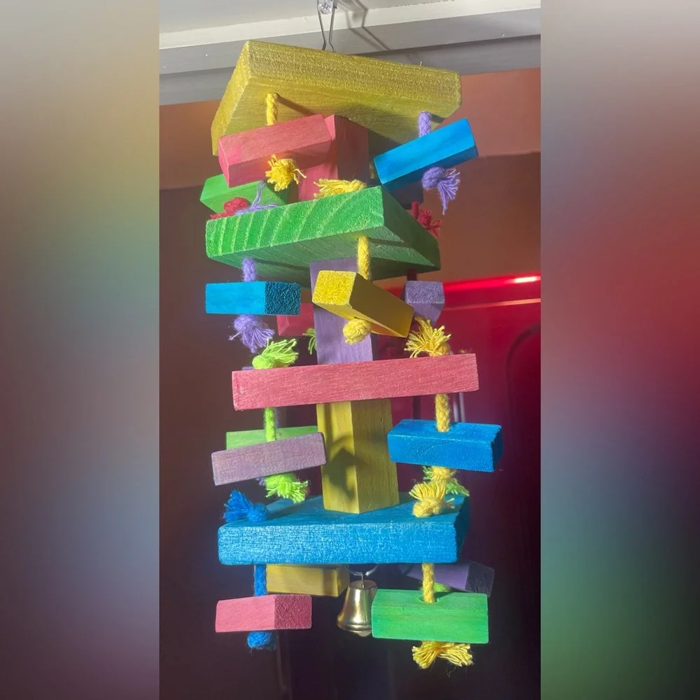 Dr Parrots New Bird toy 4 layers, bright primary colors cotton ropes